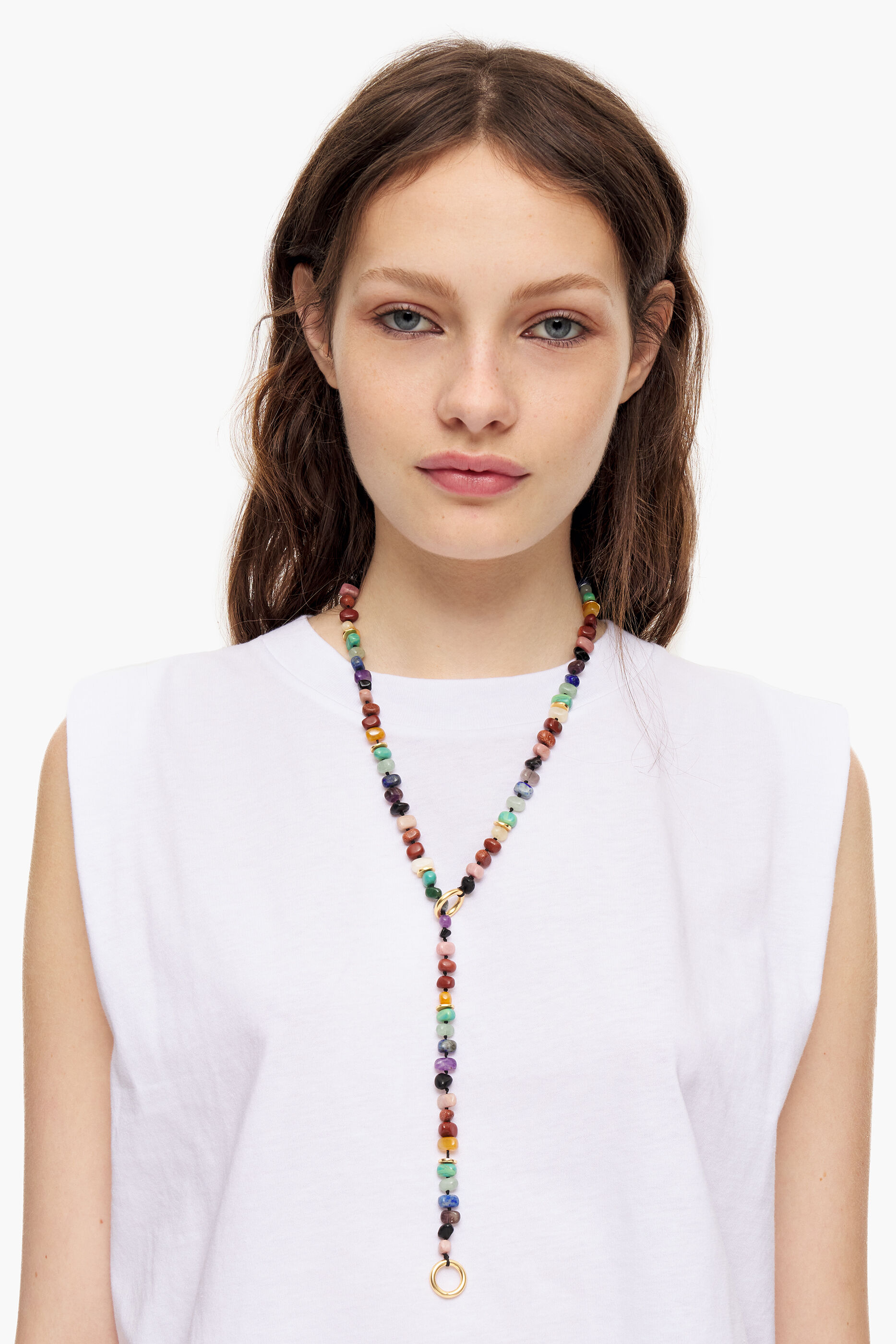 Colar de pedras multicoloridas