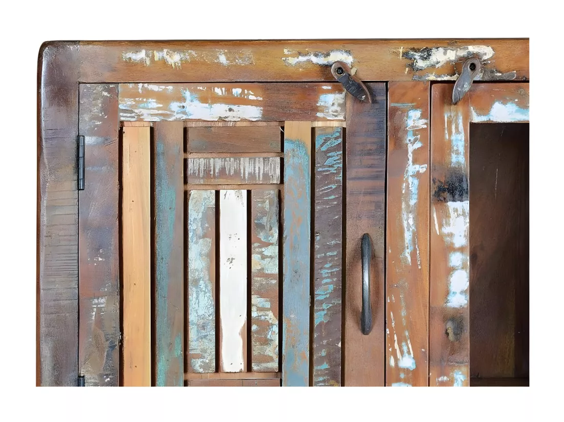 Vitrine en manguier et pieds en métal multicolore MULTICOLOR.Giner y Colomer.140x38x90