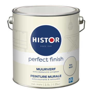 Histor Perfect Finish muurverf mat Ral 9001 2,5 liter
