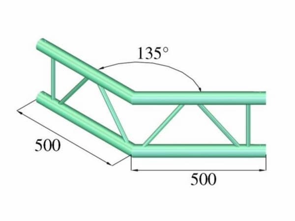 Alutruss BILOCK BQ2-PAC23V 2-punkts traverse Hjørne 135 °