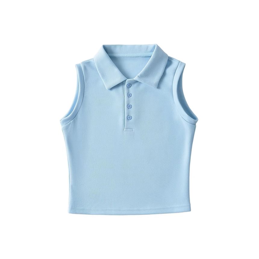 Flotto - Mouwloos effen poloshirt