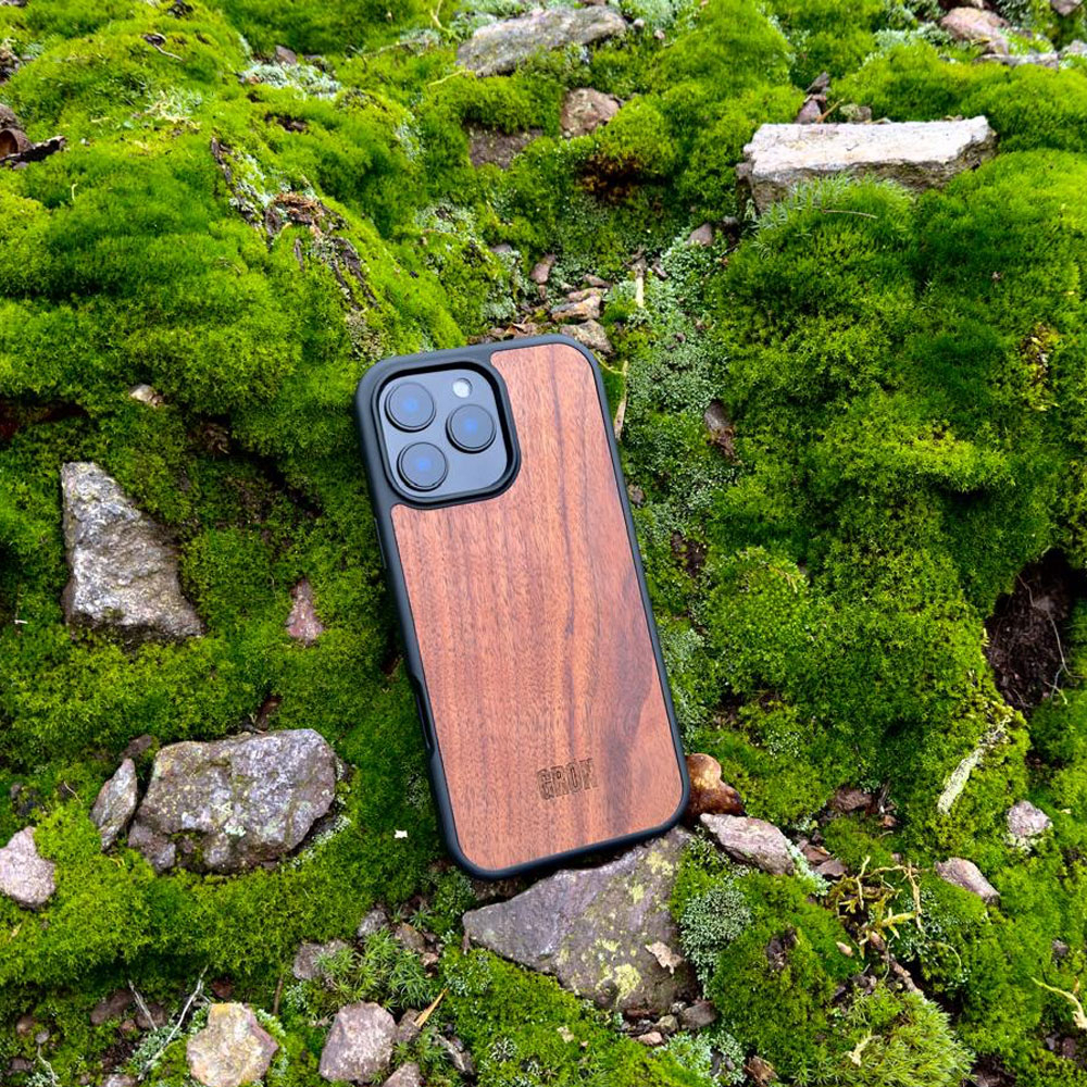 Samsung Galaxy S25  Plus Holz Handy Hülle MagSafe Bumper Case - Walnuss