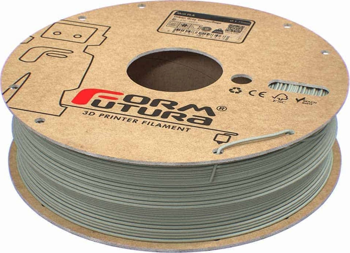 FormFutura  Matt PLA Urban Grey Camouflage, 1,75 mm / 750 g    Mattes PLA mit rauer Oberfläche und feinen Details