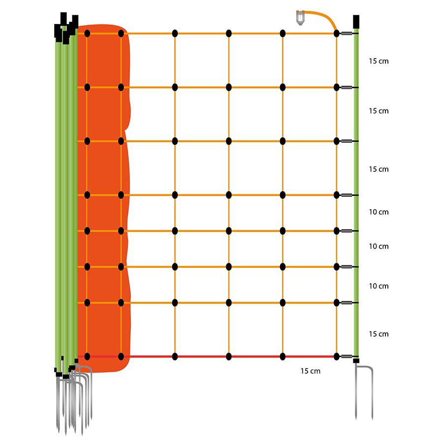 Gallagher Schapennet Dubbele pen - Afrasteringsnet - 90 cm - Oranje - 112 cm - 5000 cm