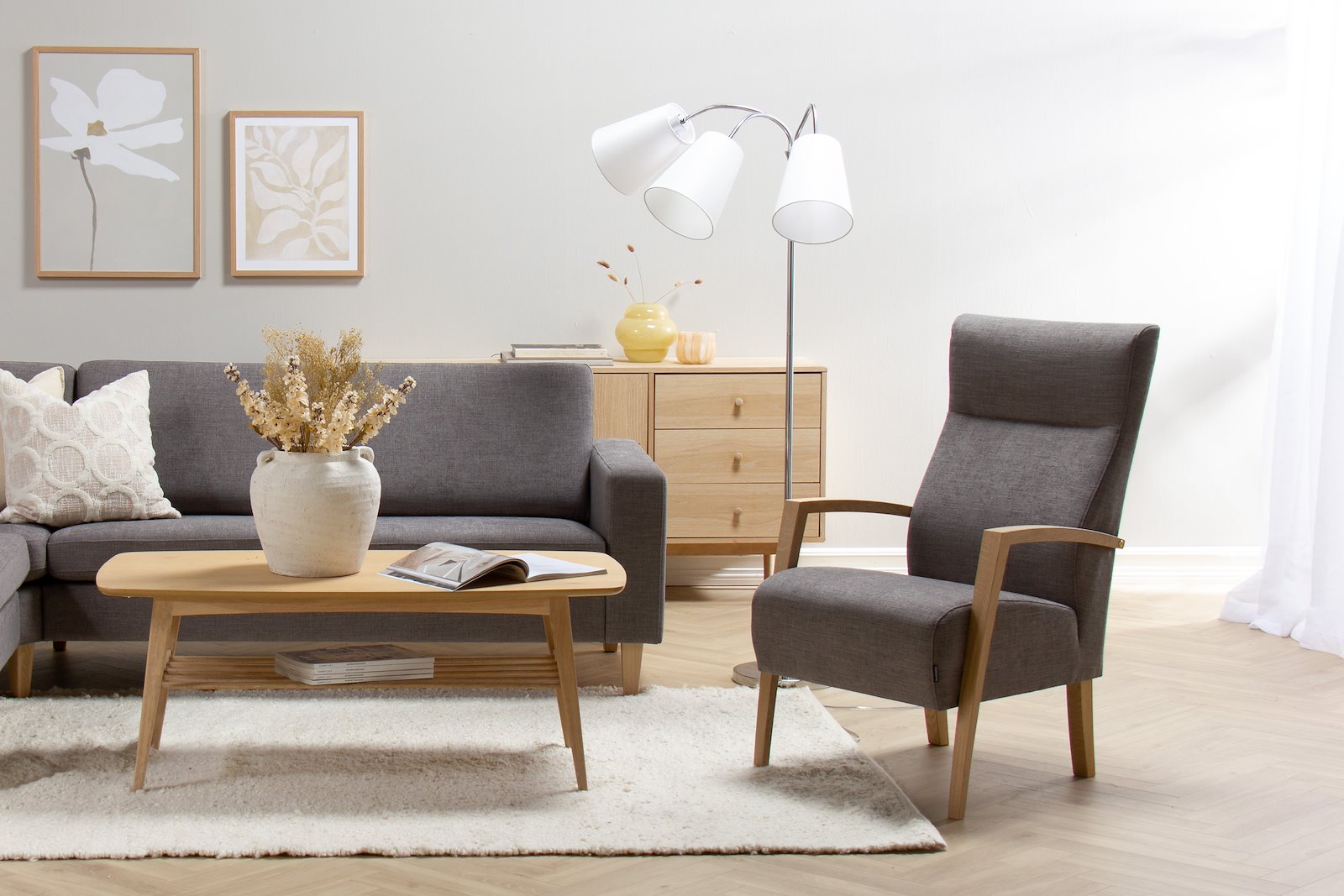 København gulvlampe 3 skjermer