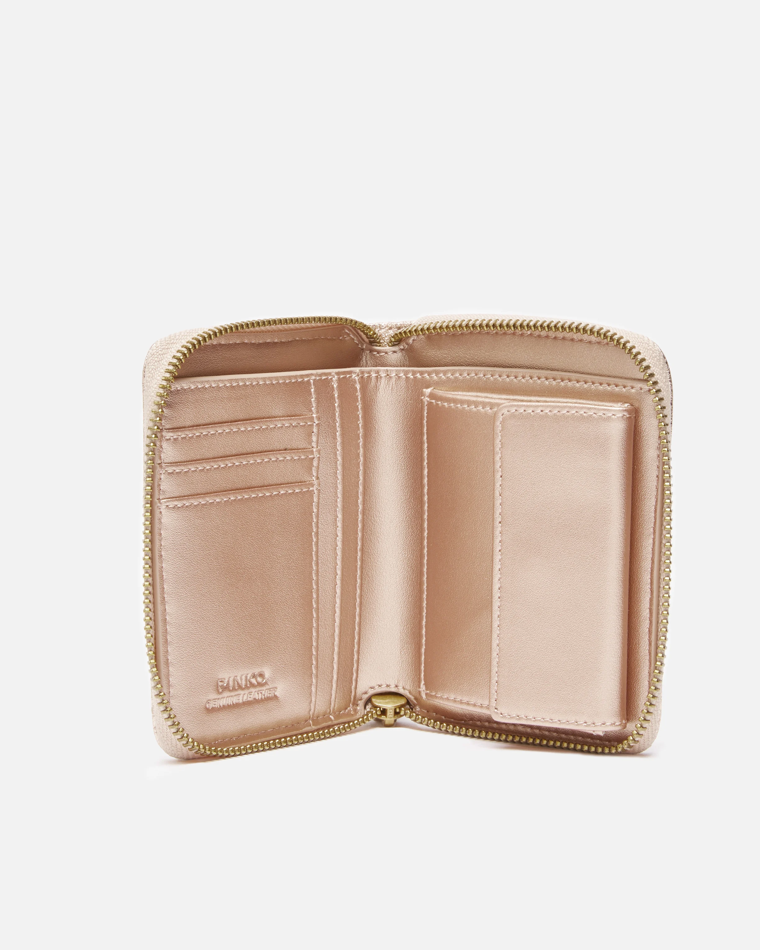 Petit portefeuille lamé et matelassé | Rose