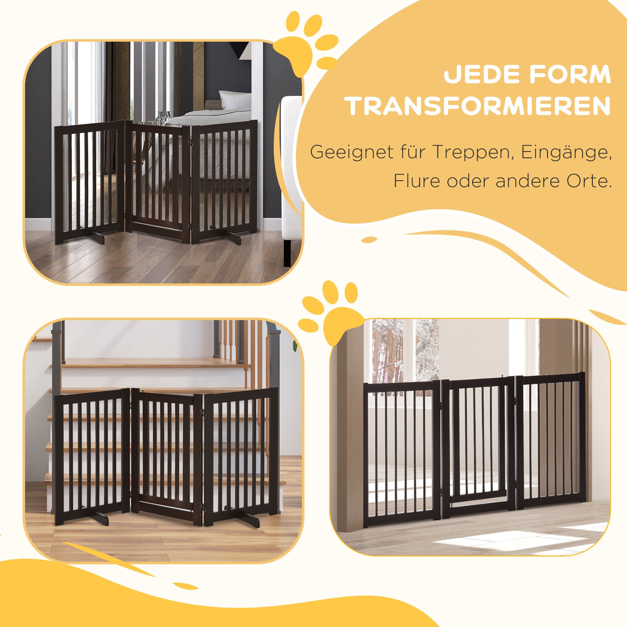 PawHut Absperrgitter für Hunde 155 x 1,5 x 76 cm (BxTxH)