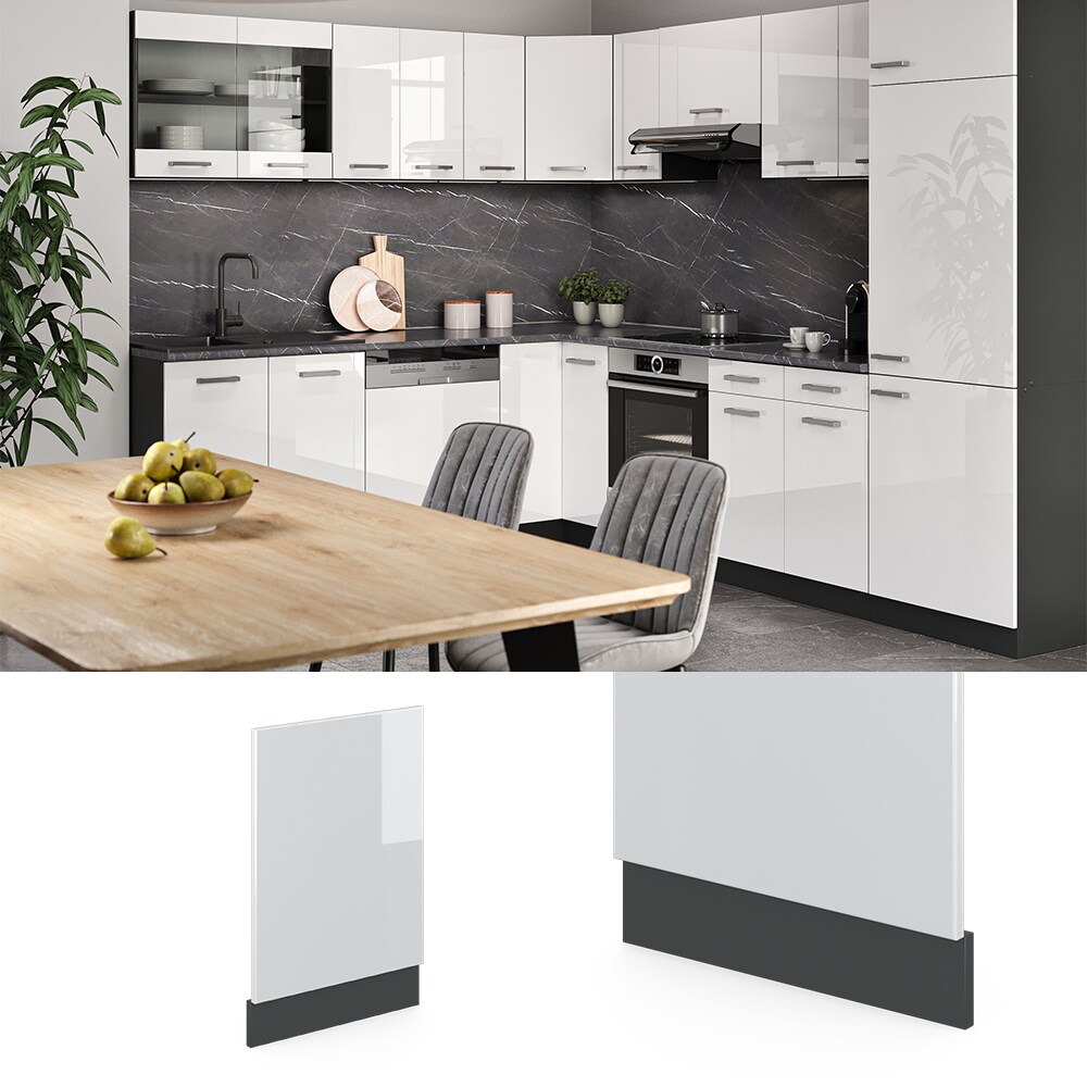 VICCO Küchenschrank Geschirrspülerblende 45 cm R-Line Anthrazit
