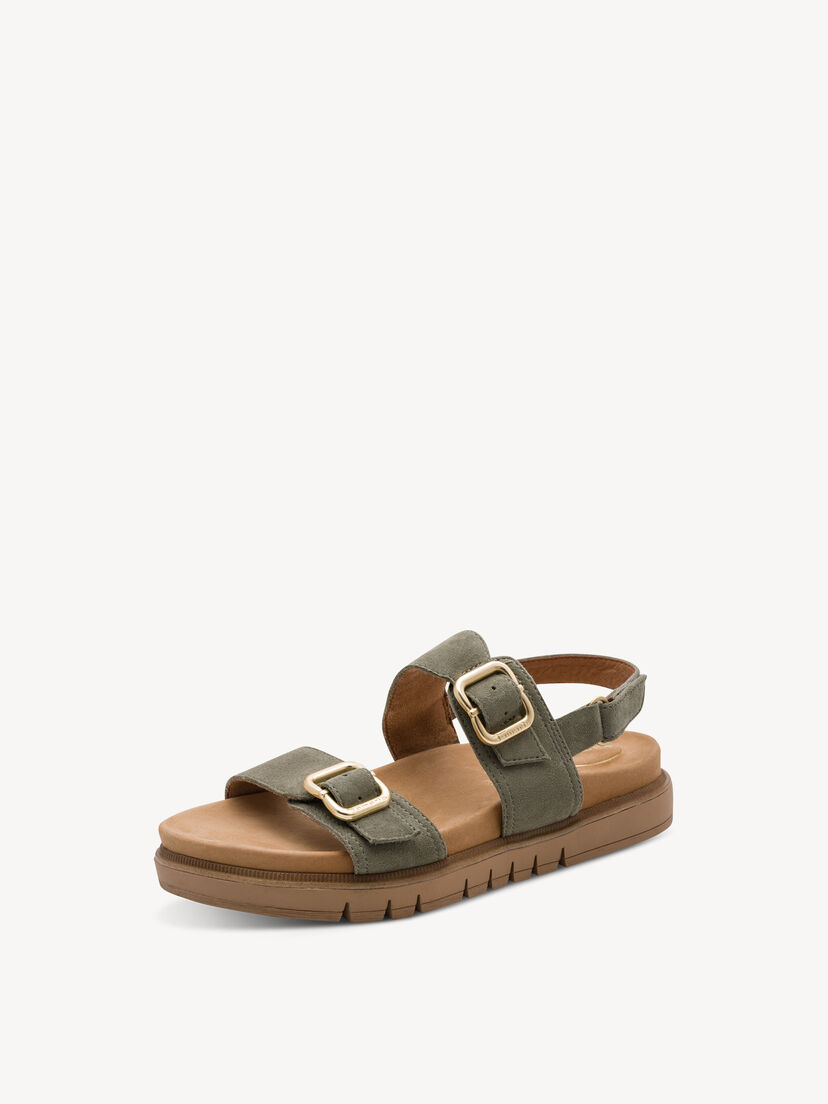 Leren Sandaal - khaki