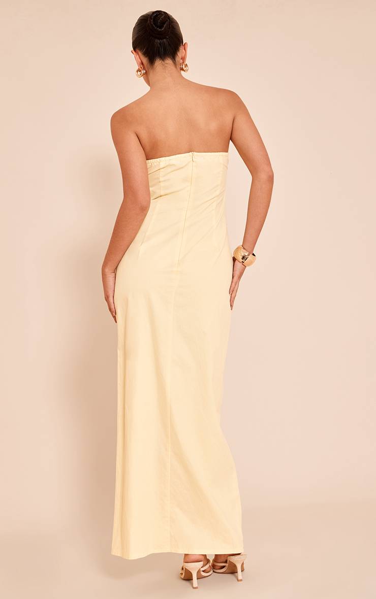 Citron Robe Mi-longue Bandeau Froncée