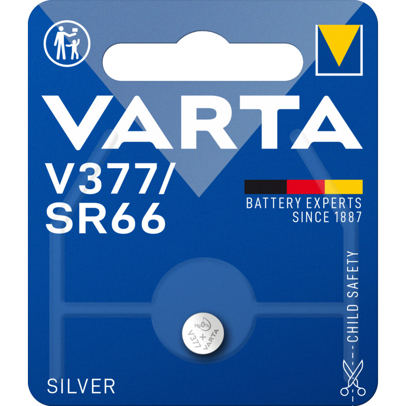 Varta Knopfbatterie, V377/SR66, 1 Stück
