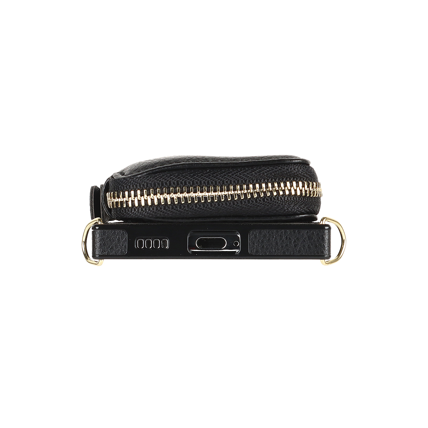 Samsung Galaxy S21 FE 5G Necklace Leder Schutz Hülle mit Kartenfächer   Handykette (140cm) - Schwarz