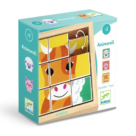Djeco Holzpuzzle: Animoroll, 9 Teile