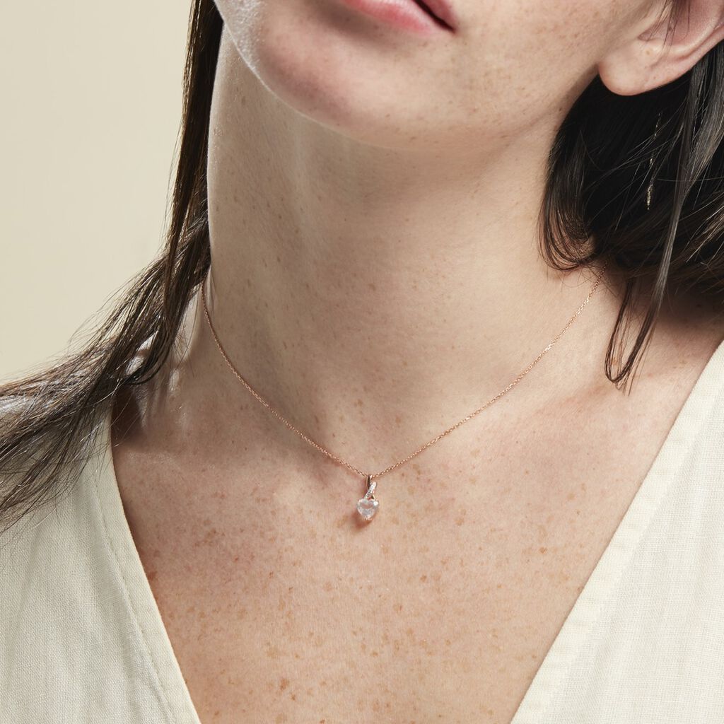 Collier Or Rose Clothilde Quartz