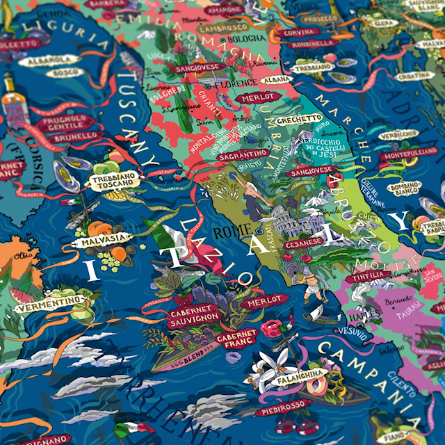 Vinpuslespill - Italien 1000 brikker Water and Wines