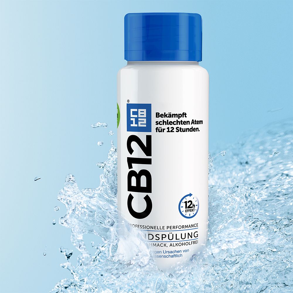 CB12 Mundspülung: Mundwasser mit Zinkacetat & Chlorhexidin gegen schlechten Atem & Mundgeruch