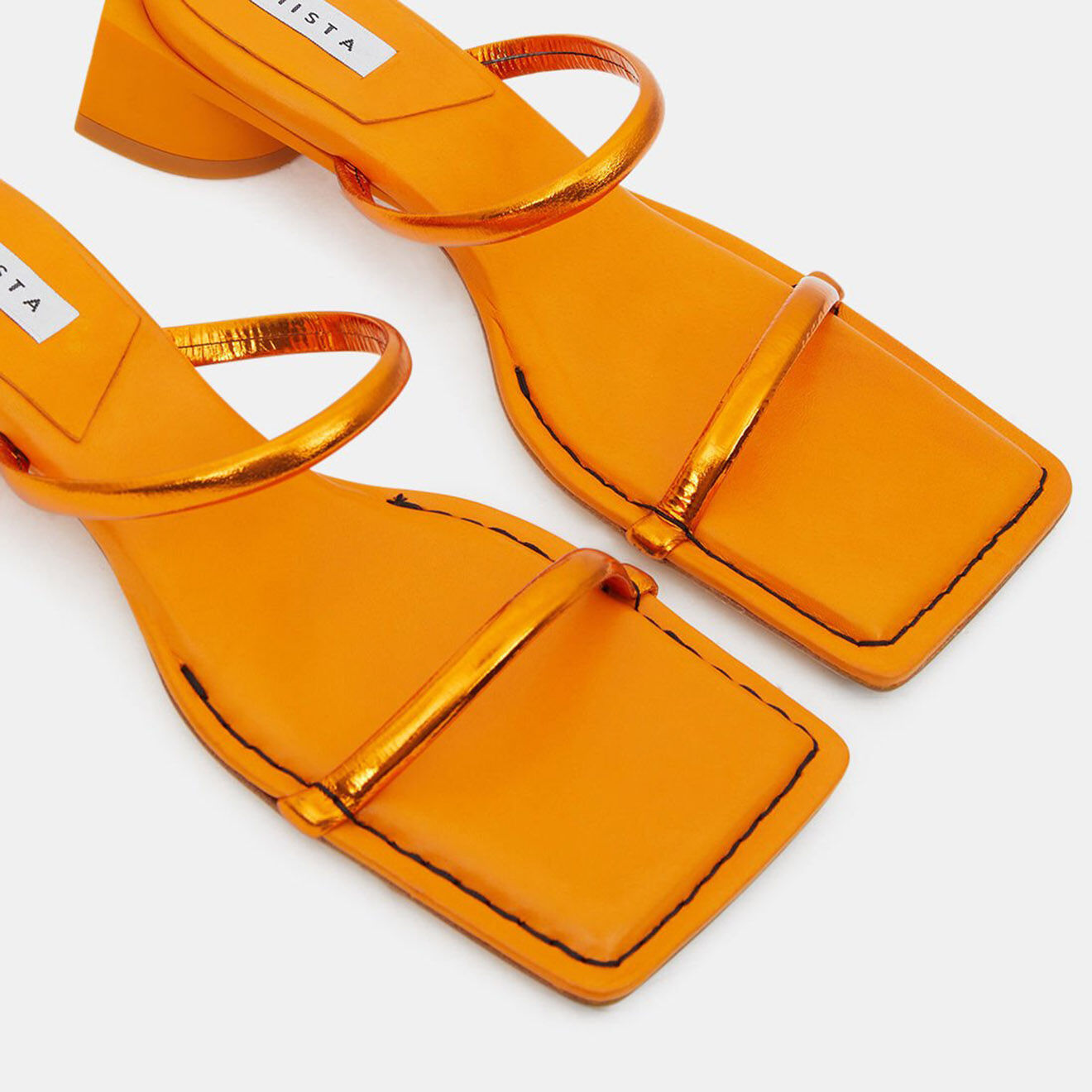 Miista Mules en Cuir orange