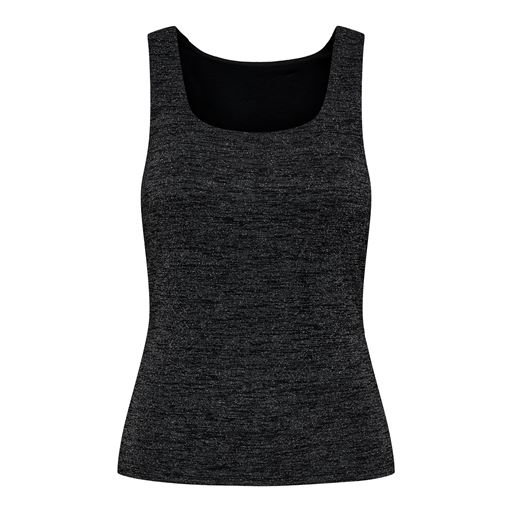 ONLY Roma Shine Top, Black Silver Glitter, XL