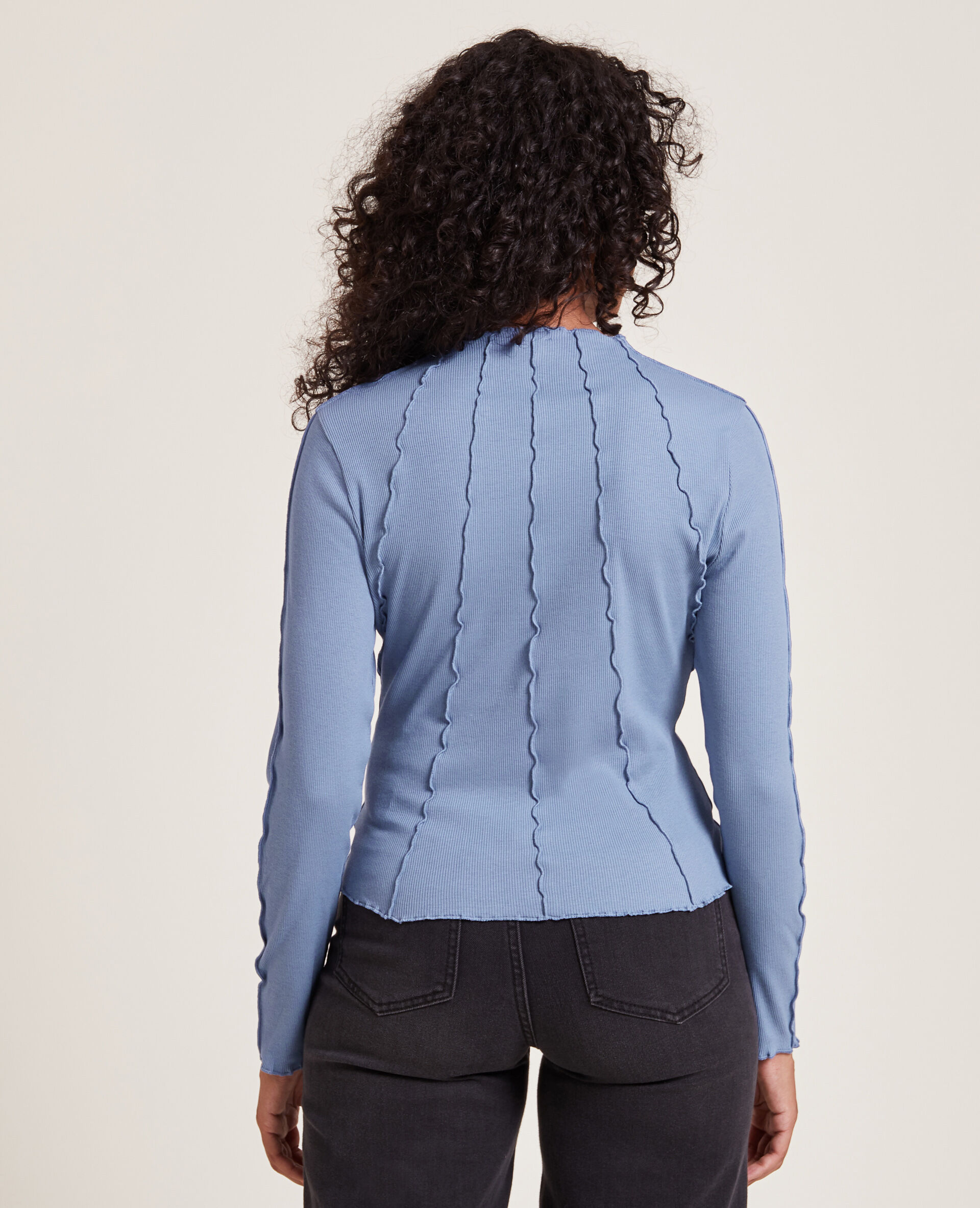 Top coutures apparentes - Bleu foncé
