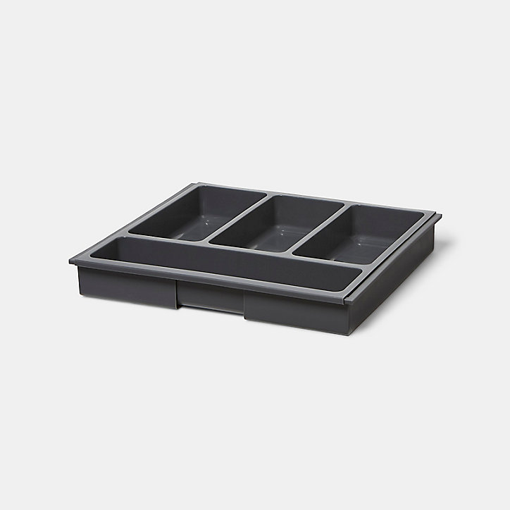 Range couverts extensible GoodHome Datil gris 55 cm, 6 compartiments