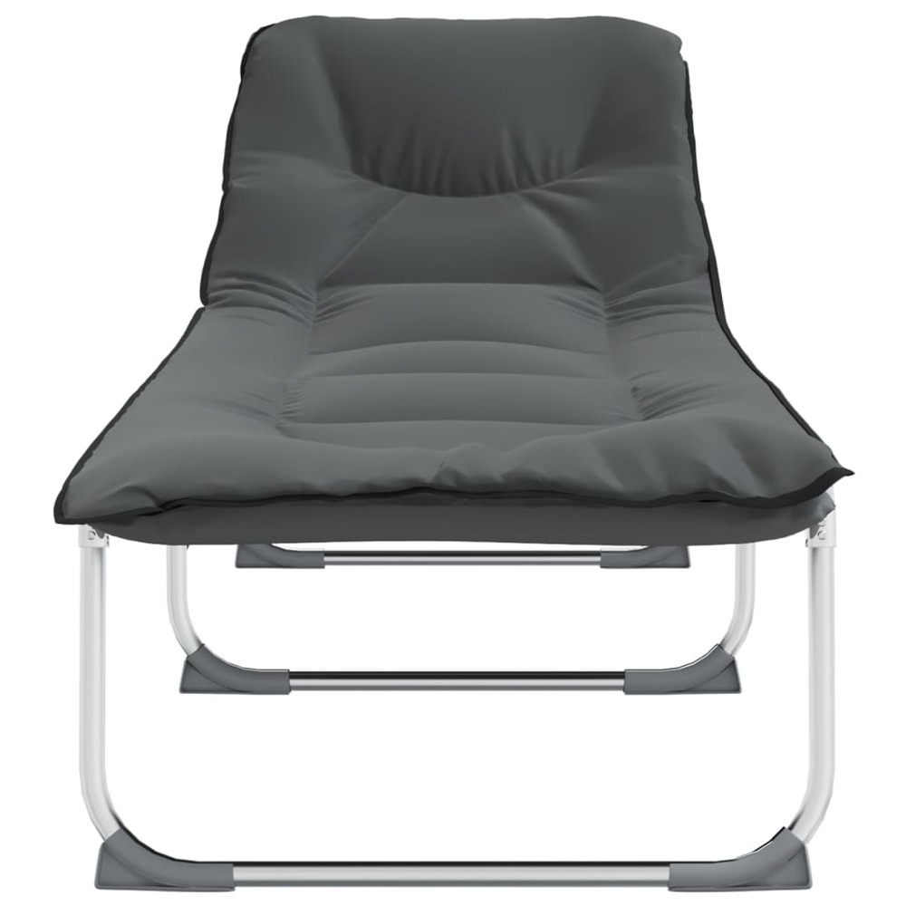 Chaise longue pliable anthracite tissu