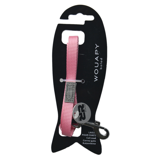 Laisse chat basic line 1,20 m rose pour chat