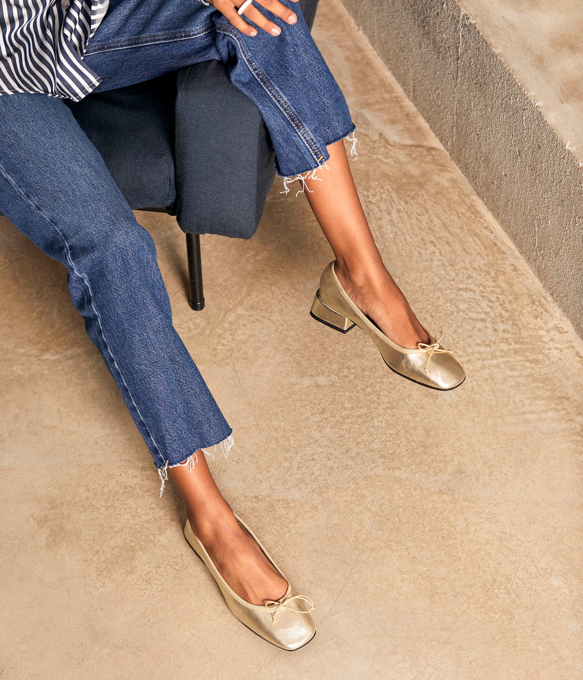 Ballerines cuir doré Azilis