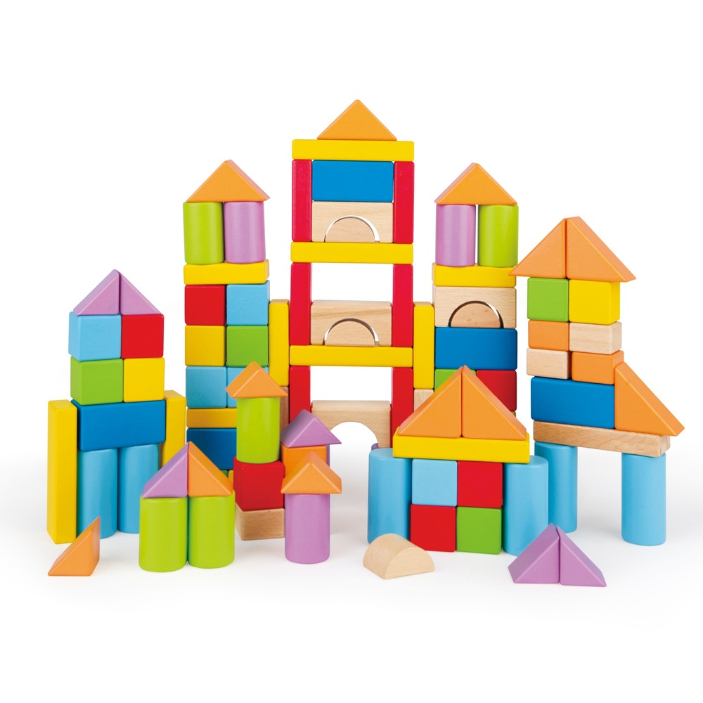 Hape 101-teiliges Set aus wunderschönen Buchenholzblöcken