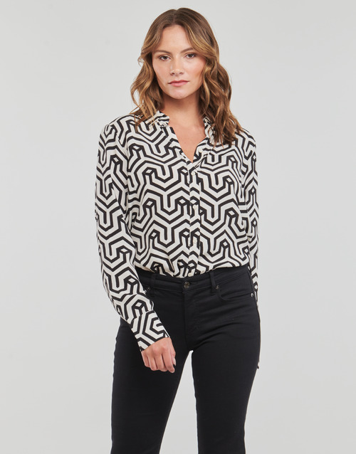 Vila - VIDACA SANA L/S OVERSIZE SHIRT/SU - Noir / Blanc