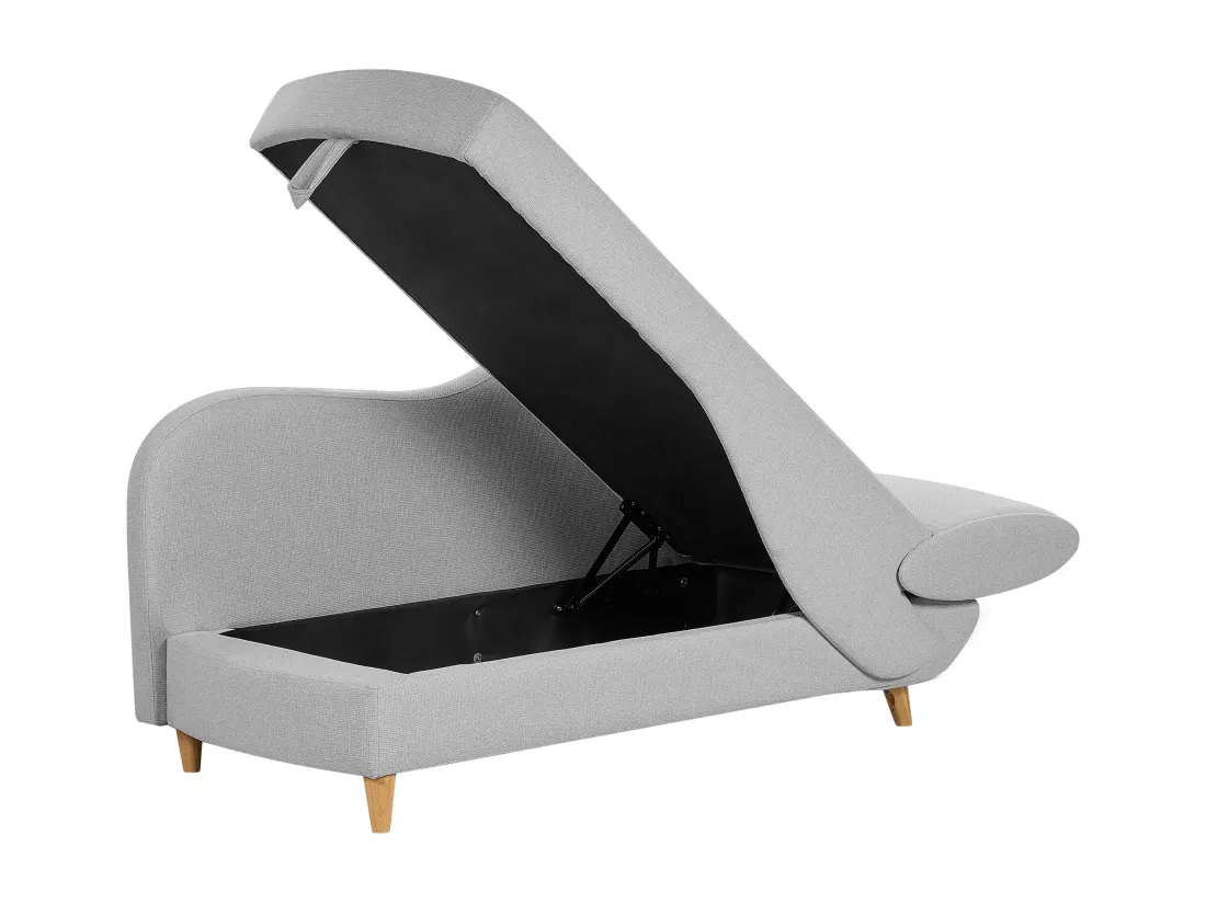 Chaise longue côté droit en tissu gris clair MERI II