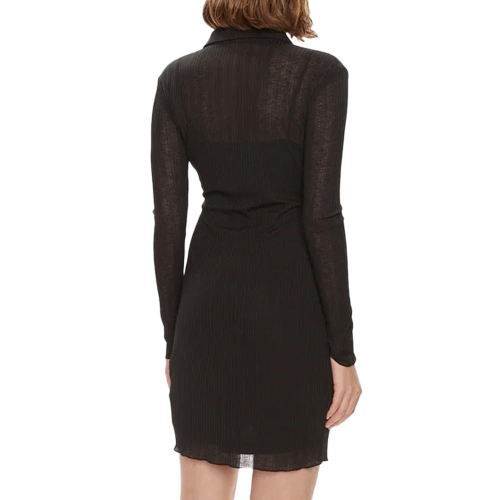 Calvin Klein Jeans Robe Noire Femme Calvin Klein Jeans Layered Sheer