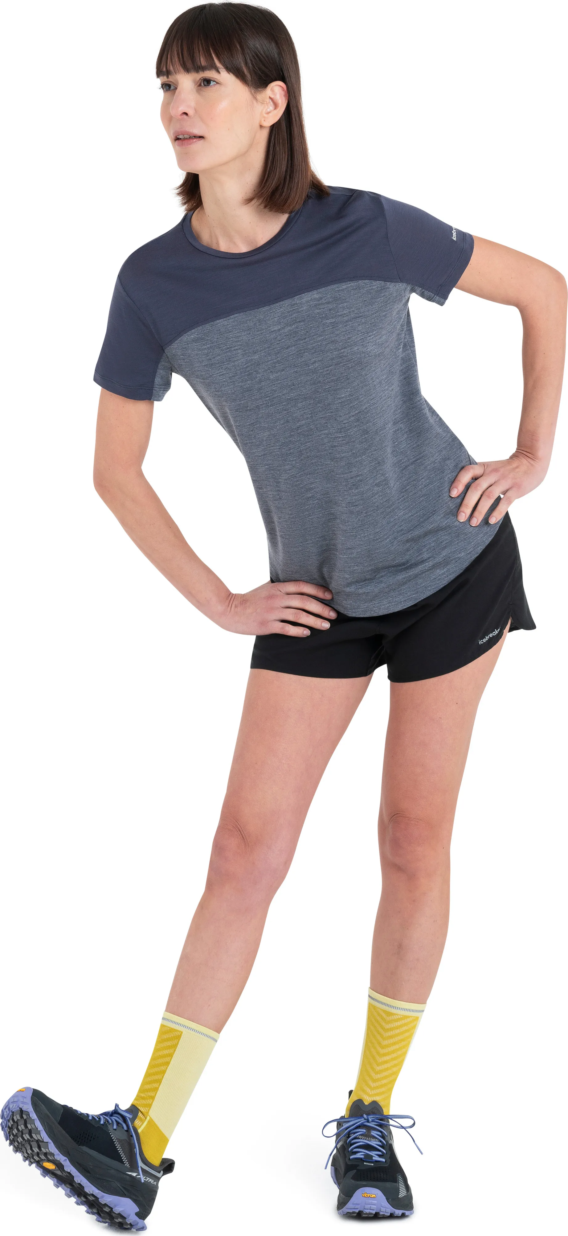 Icebreaker Women Merino 125 Cool-Lite™ Sphere Iii Ss Tee Colour Block Graphite Hthr/Graphite/Cb