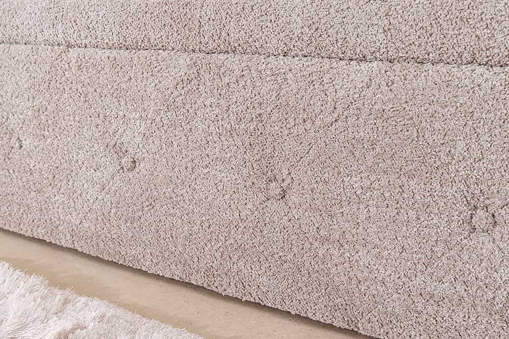 Chesterfield Bettbank EXTRAVAGANCIA 140cm champagner greige Bouclè mit Stauraum