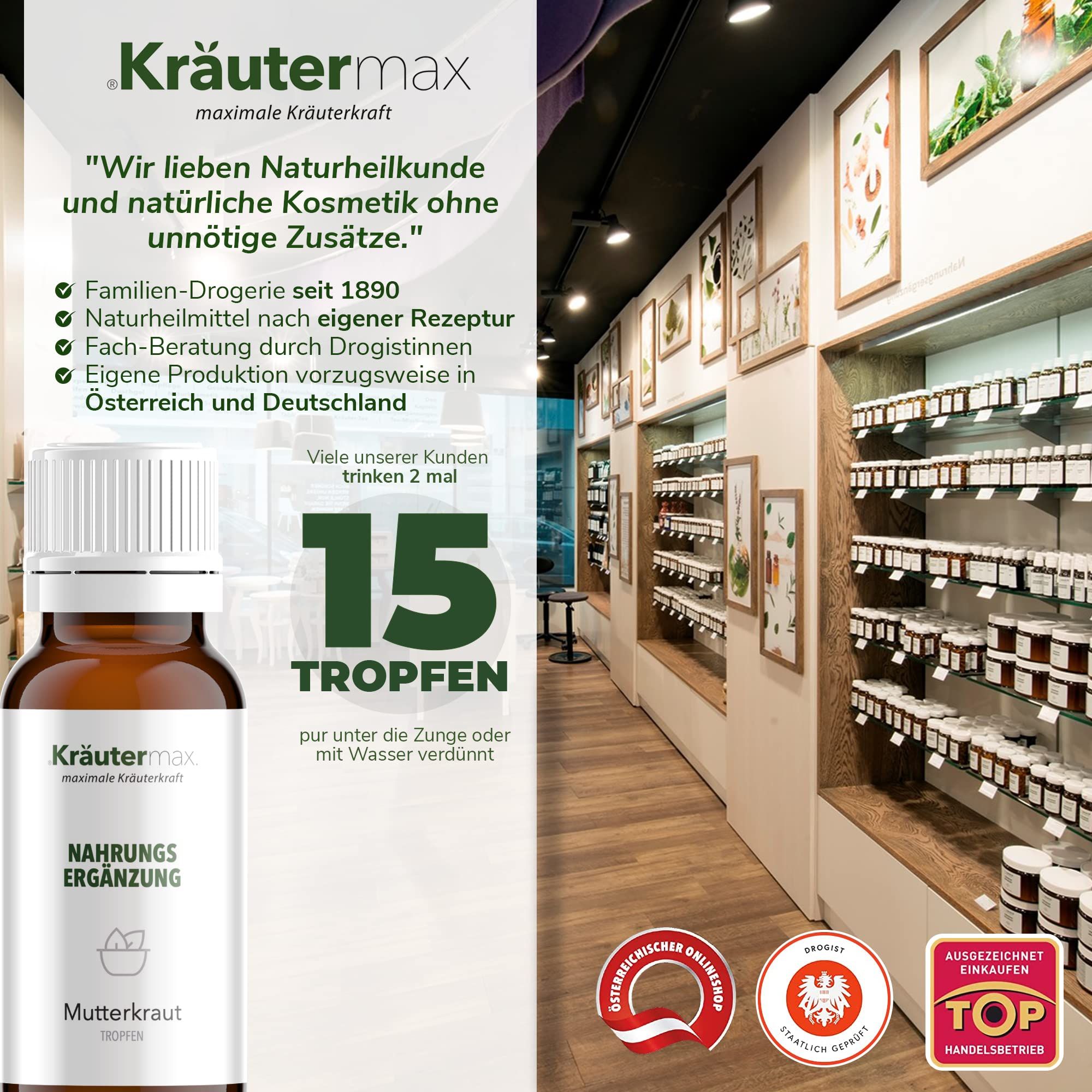 Kräutermax Mutterkraut Tropfen mit Extrakt aus Pyrethum parthenium