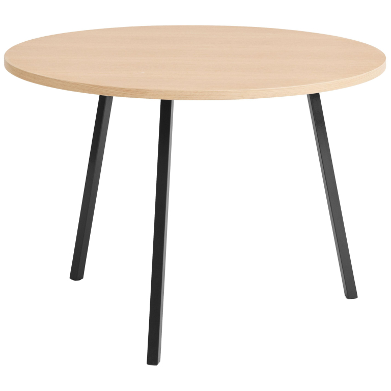 Hay Loop Stand Round eettafel Ø105 zwart onderstel, eiken gelakt