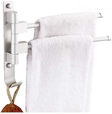 Étagère Serviette Multi-Fonction Porte-Serviettes en Aluminium 2 Barre
