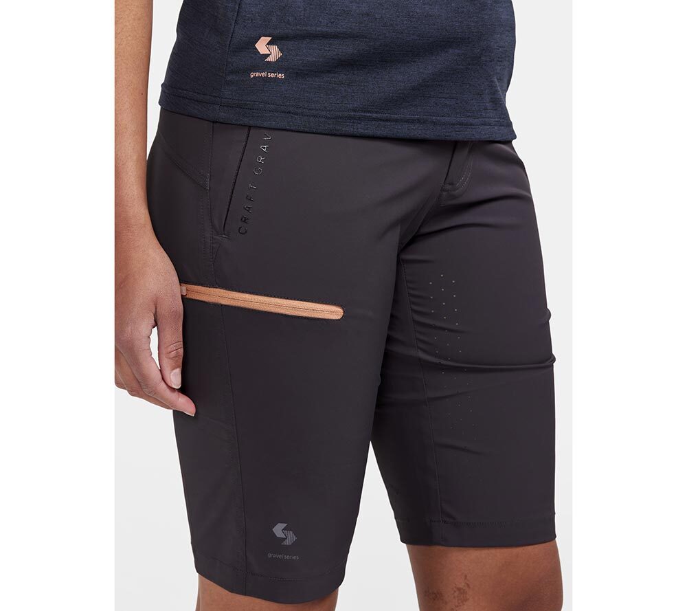 Craft Pro Gravel Fietsbroek Kort Zwart Dames