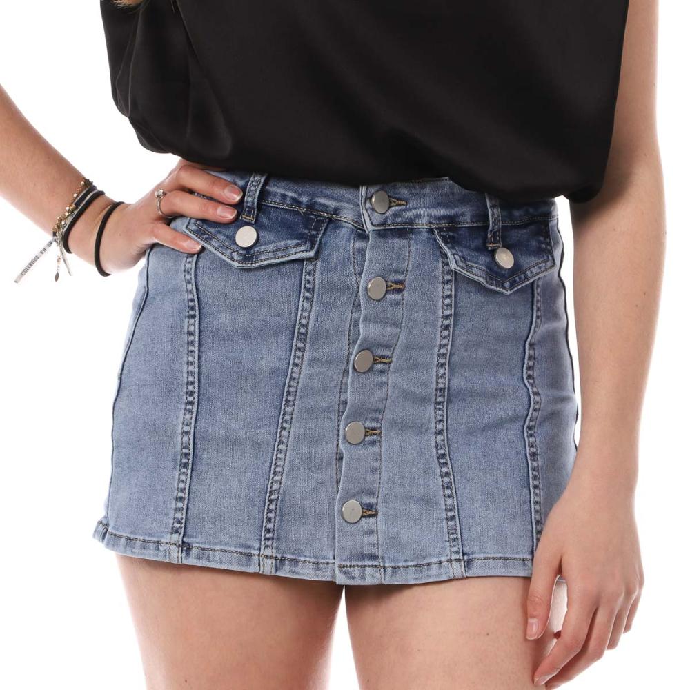 Monday Premium Jupe Short en Jean Bleu Femme Monday Premium 383