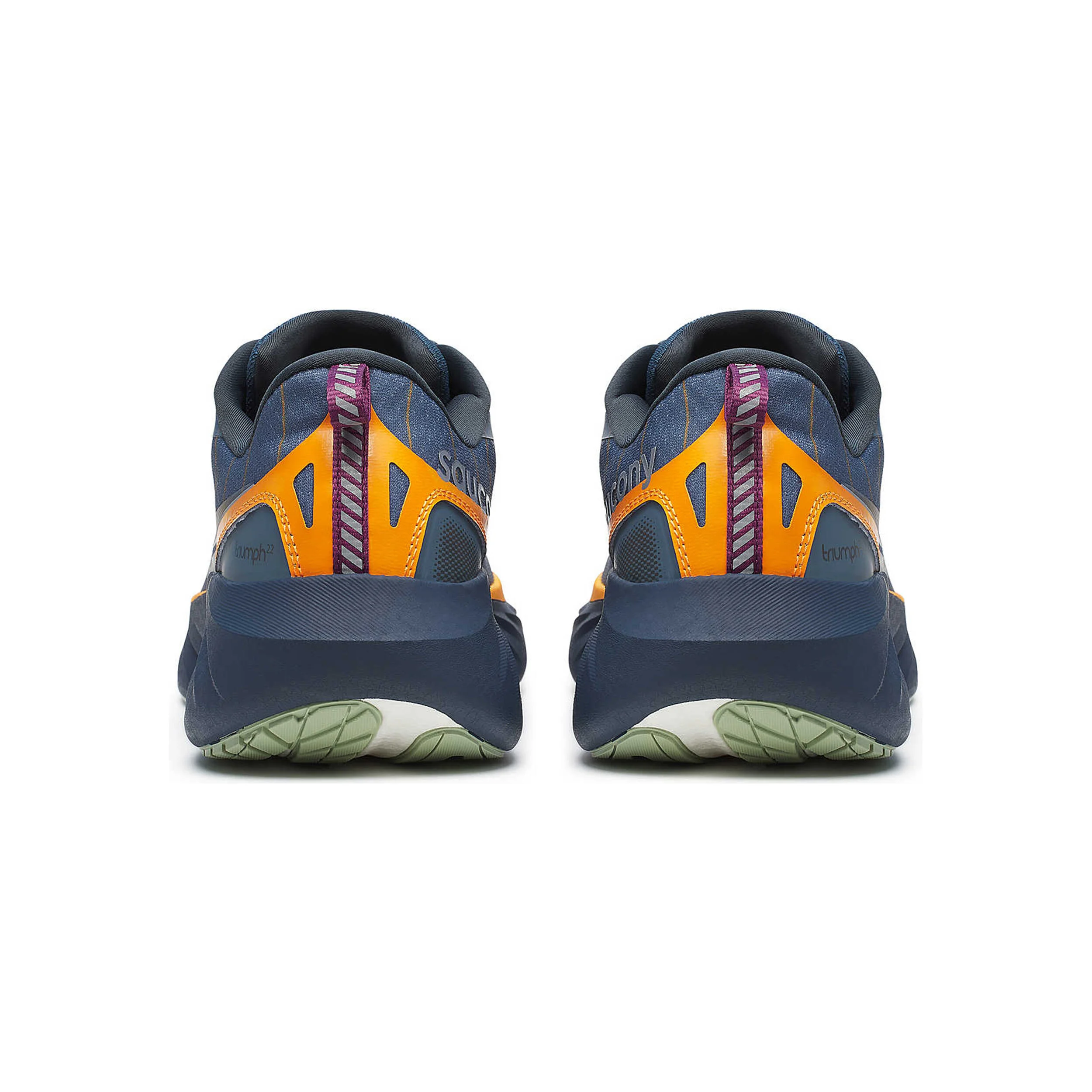 Saucony Triumph 22 GTX Chaussure De Running Sans Stabilisateurs Hommes - Bleu Gris, Orange