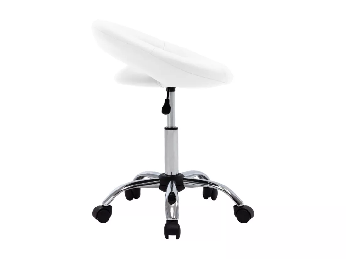 Chaise de travail roulante Blanc Similicuir