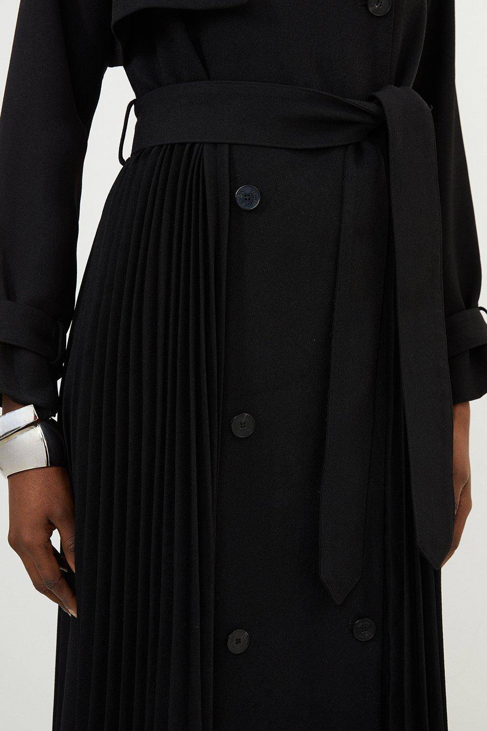 KarenMillen Trench-coat Ceinturé à Détails de Pli Sur Mesure