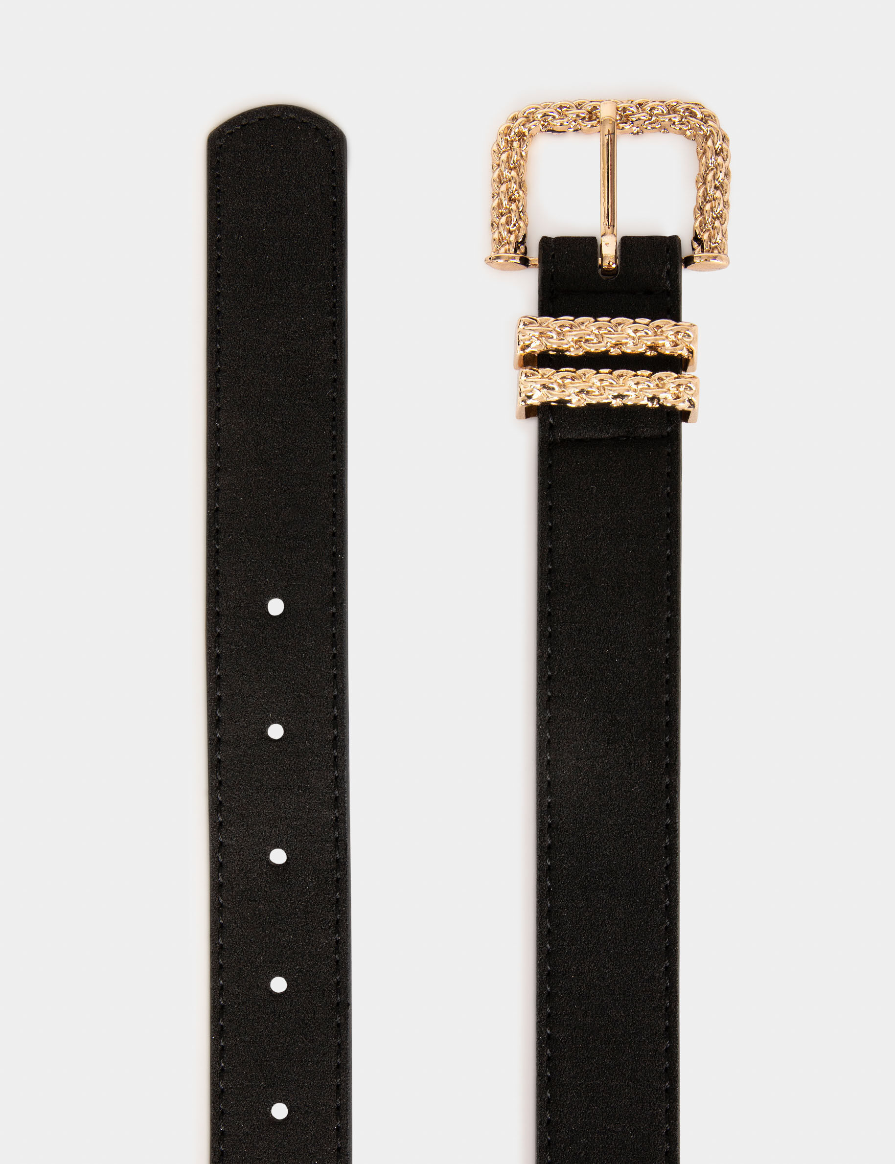 Ceinture à double passant noir femme - noir