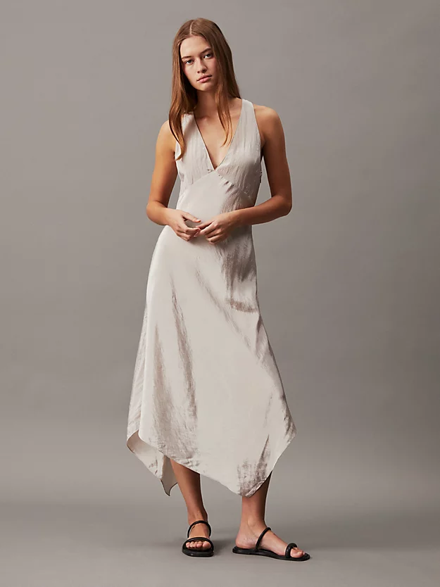 Vestido midi justo com nó nas costas