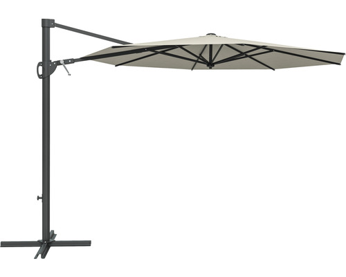 Soluna zweefparasol, Beaujeu parasol, Ø 300 cm, H 248 cm, rond, ecru