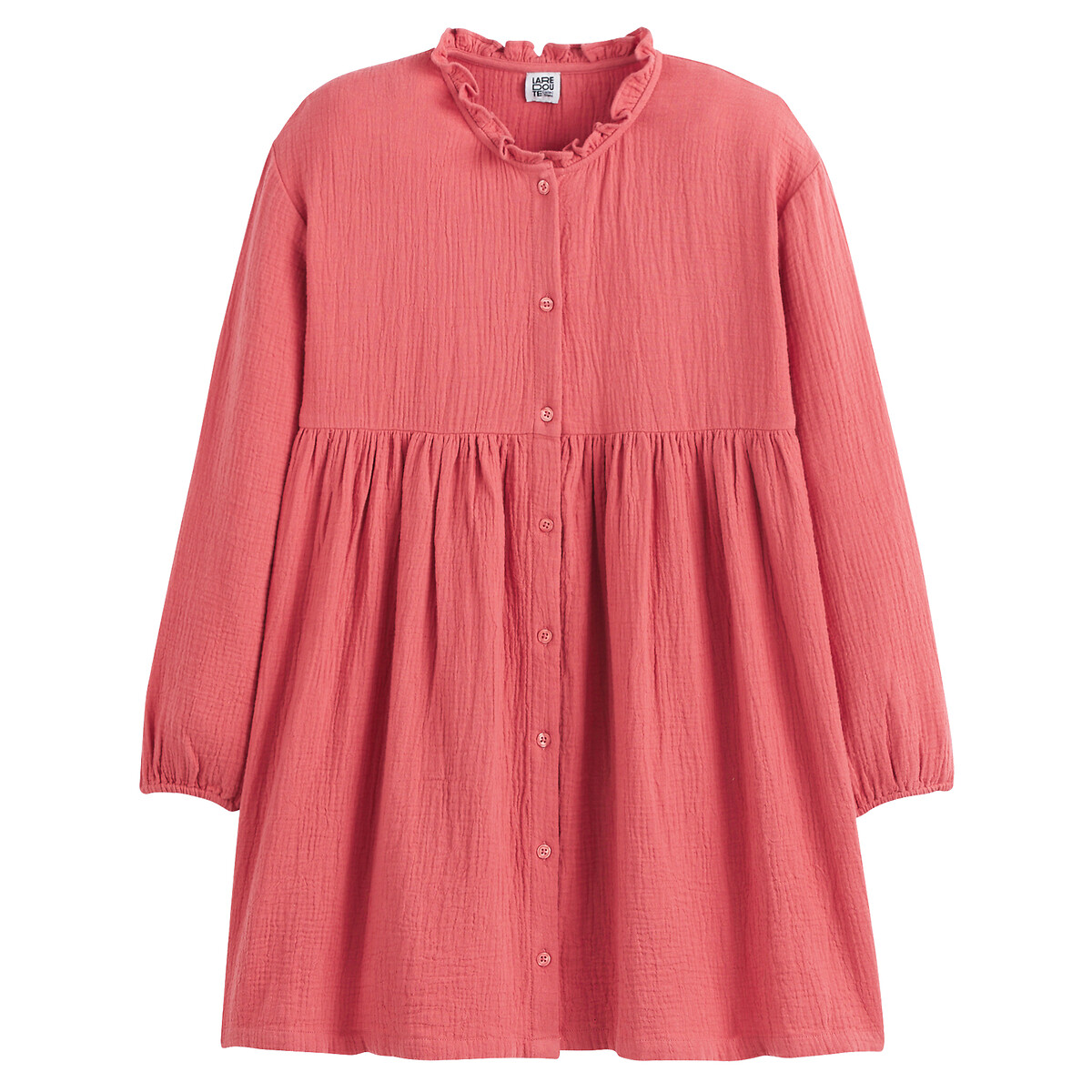 COLEÇÕES LA REDOUTE<br>Vestido reto com fechamento por botões em tetra