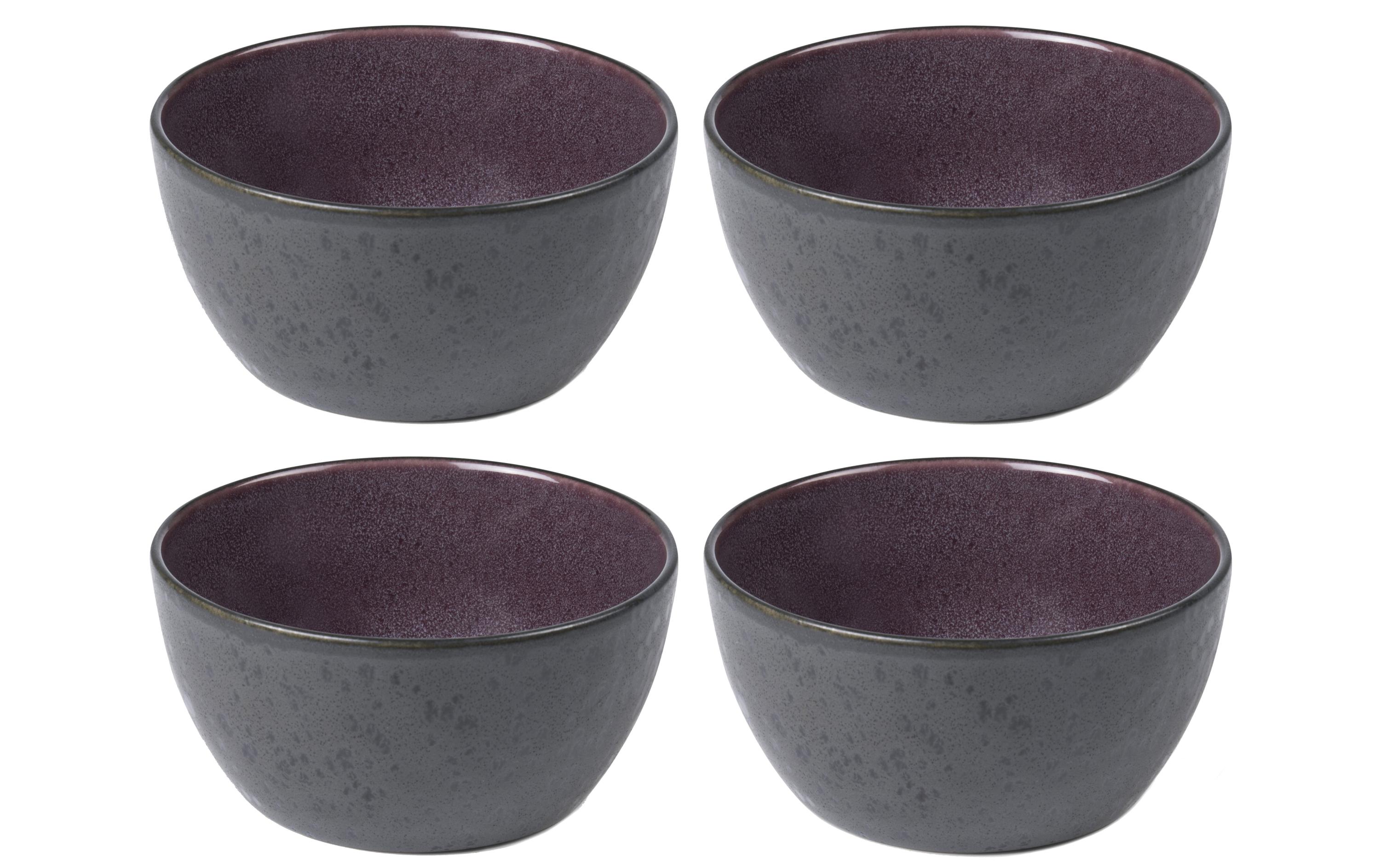 Snackschale 12 cm, 4 Stück, Schwarz/LilaDipschalen aus Steinzeug