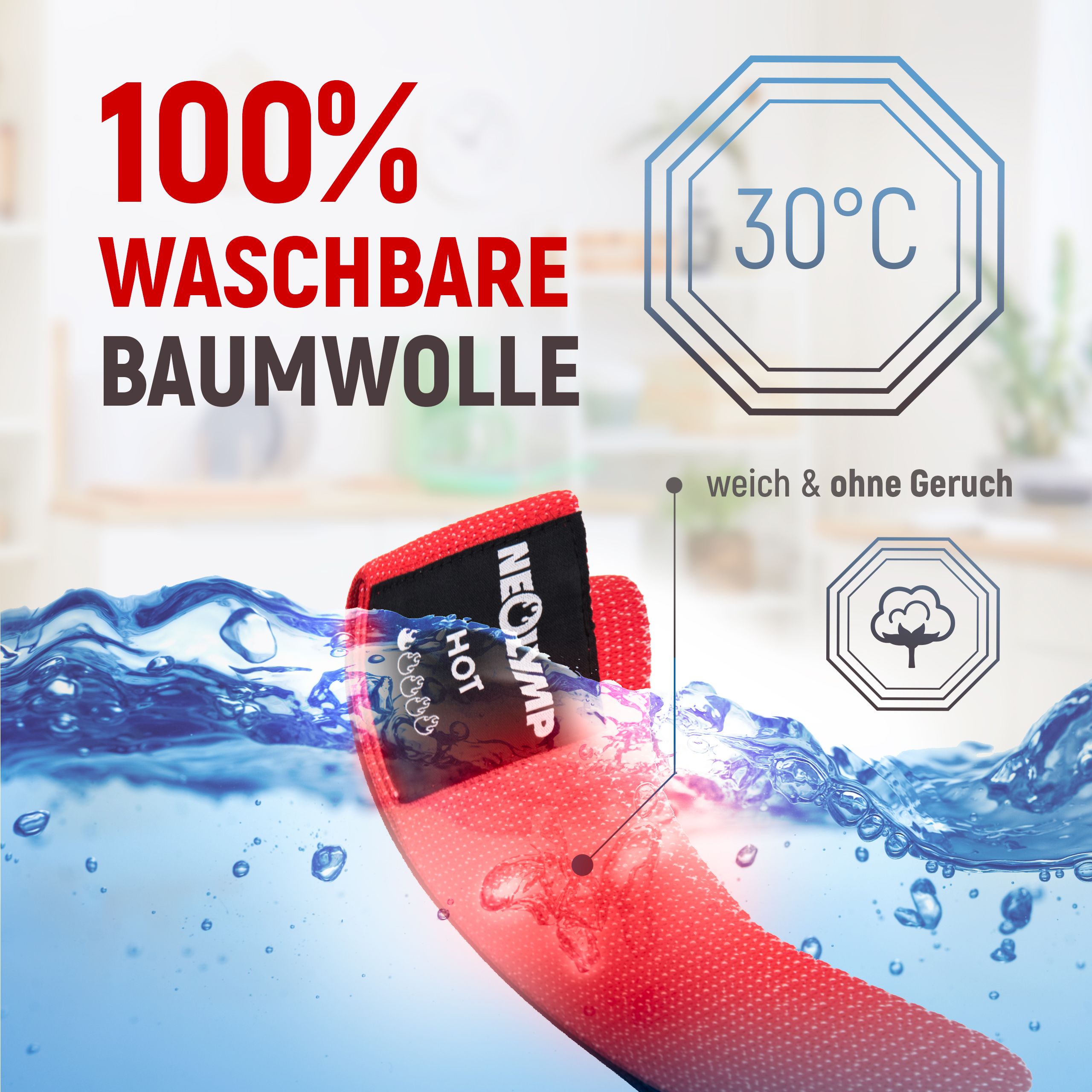 NEOLYMP kurze Fitnessbänder Stoff 5er Set