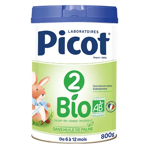 Leite orgânico Picot Fase 2 800g