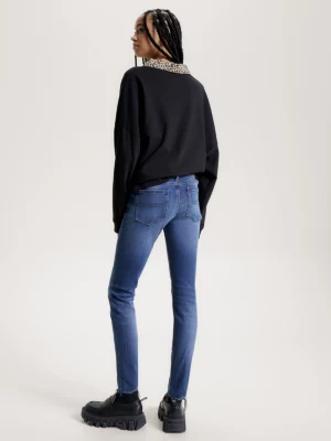 Calça jeans skinny de cintura baixa com barra desfiada Sophie