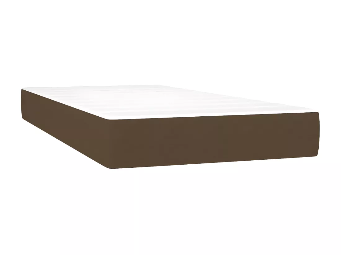 Sommier tapissier matelas et LED Marron foncé 200x200 cm Tissu